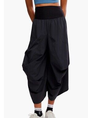 Free People Movement Way Back Convertible Crop Pants Size XS Black